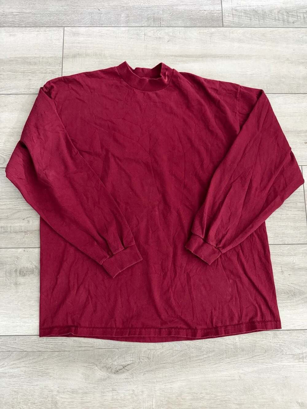 90s Nike Vintage Mock Neck Long Sleeve T-Shirt Red